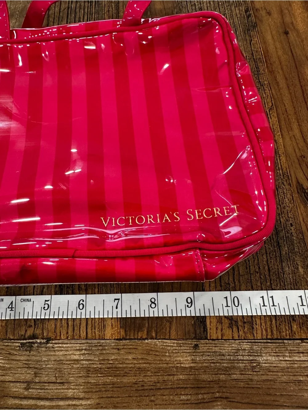 Victoria's Secret Hot Pink Clear Panel Travel Cosmetic Pouch